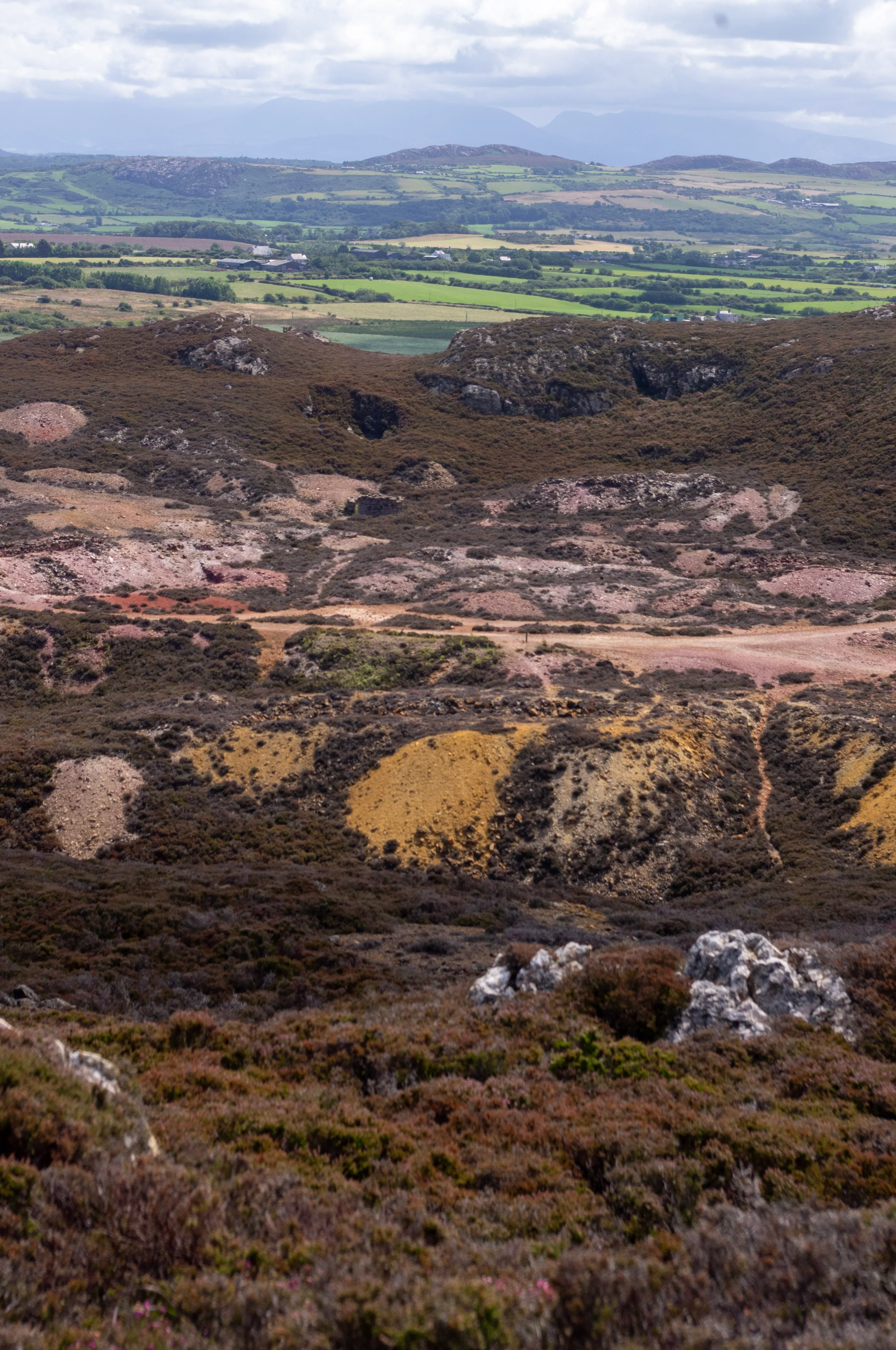 Orange and purple ground with dry lake beds